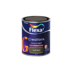 Praxis Flexa muurverf Creations metallic dark steel 1L aanbieding