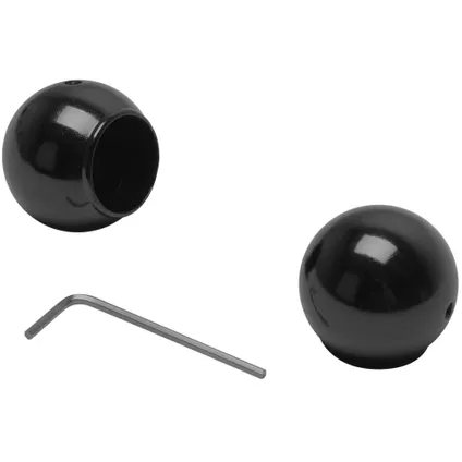 Decomode knop bola zwart nikkel 20mm - 2 stuks 3