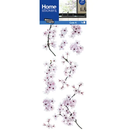 Sticker pour vitre cerisier en fleurs Nouvelles Images 24 x 69 cm