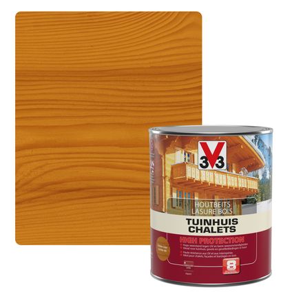 V33 houtbeits Tuinhuis High Protection lichte eik zijdeglans 0,75L