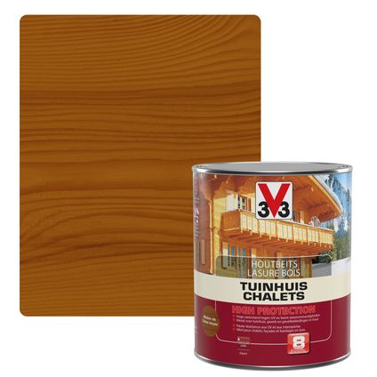 V33 houtbeits Tuinhuis High Protection midden eik zijdeglans 0,75L