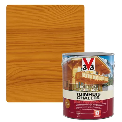V33 houtbeits Tuinhuis High Protection lichte eik zijdeglans 2,5L