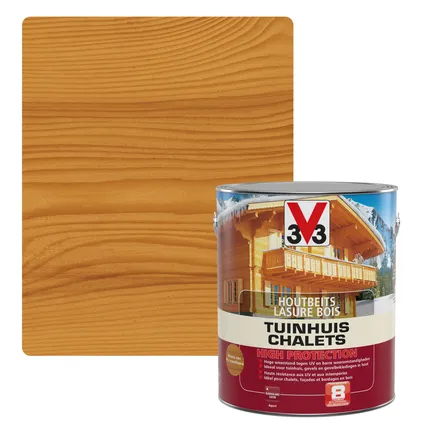 V33 houtbeits Tuinhuis High Protection Noorse den zijdeglans 2,5L