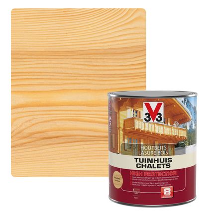 V33 houtbeits Tuinhuis High Protection transparant zijdeglans 750ml