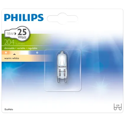Philips halogeenlamp capsule G9 18W 8