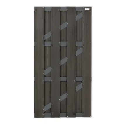 Elephant - composite - fsc - basic - porte de jardin - composite anthracite - poutres en aluminium anthracite enduit de poudre - 29x900x1800mm