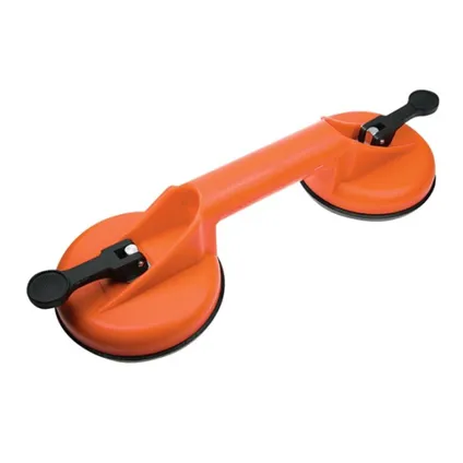 Toolland Poignée de levage à ventouse double, diamètre 115 mm, charge maximale 25-75 kg. Nylon, Orange