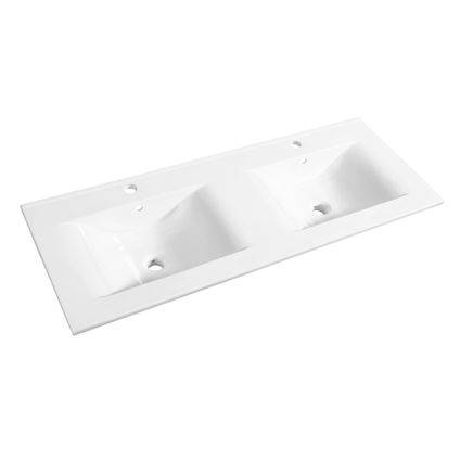 Lavabo Allibert Soft 120cm double vasque blanc brillant