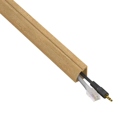 Passe-câbles D-Line autocollant quart de rond 22x22mm 2m optique bois premium 4