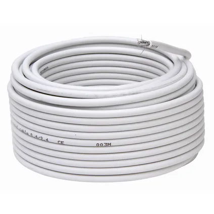 Kopp câble coaxial 4,9mm² 75 Ohm blanc 20 mètre