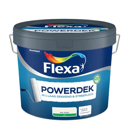 Flexa muurverf Powerdek Muren & Plafonds 9010 wit10L 3