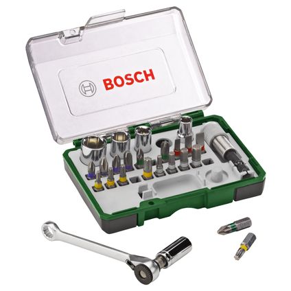 Bosch schroefbitset met ratel 27-delig