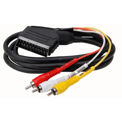 Kopp câble de connexion péritel, de péritel à 3x fiche RCA, 1,5 mètres