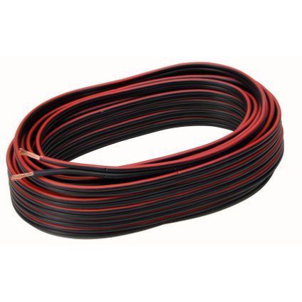 Kopp luidsprekersnoer 2x1,5mm² zwart/rood 10m