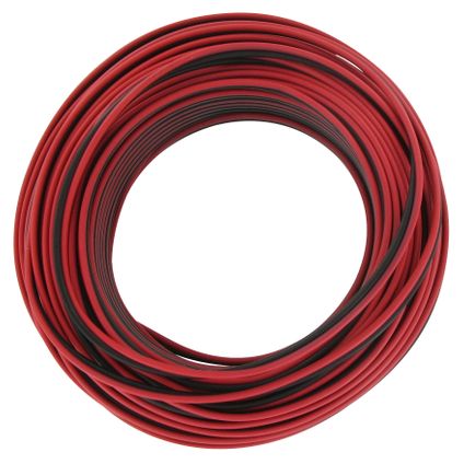 Kopp luidsprekersnoer 2x0,5mm² zwart/rood 25m