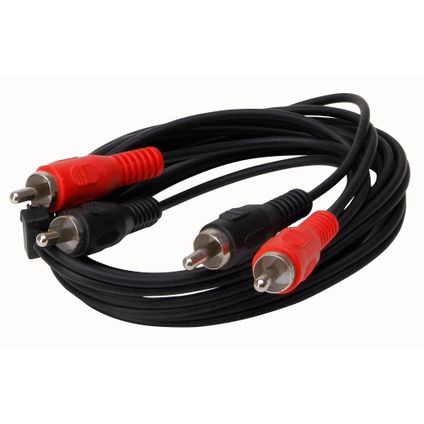 Kopp câble de connexion audio, 2 x 2 fiches RCA, rouge et noir, 1,5 mètres