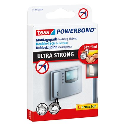 Languette adhésive Tesa 'Powerbond Ultra Strong' 6 kg - 9 pcs