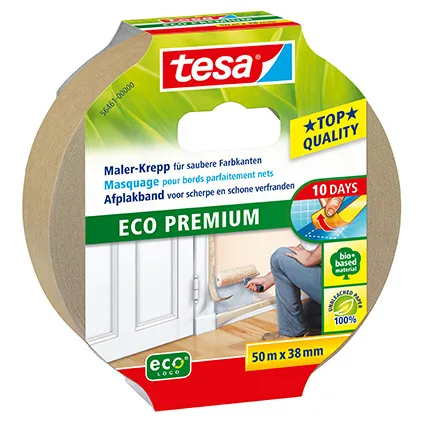 Tessa afplakband voor scherpe en schone verfranden 'Eco Permium' 50mx38mm