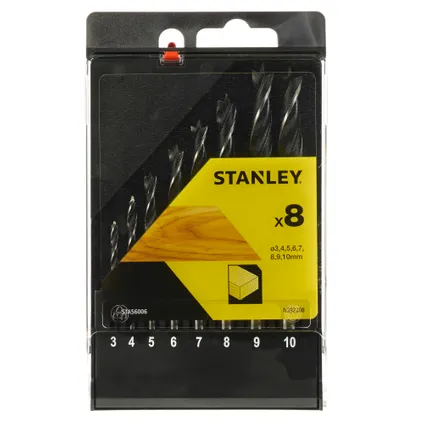Kit de mèches à bois hélicoïdales Stanley STA56006-QZ Bradpoint 8 pièces