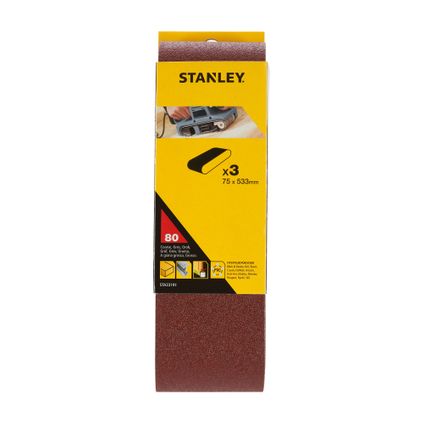 Bandes abrasives Stanley STA33191-XJ 75x533 K80 3 pcs