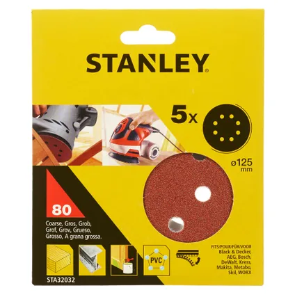 Disque abrasif Stanley STA32032-XJ 125mm K80 5 pcs