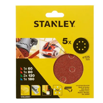 Disque abrasive Stanley STA32047-XJ 125mm assorti 5 pcs