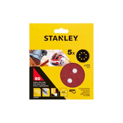 Disques abrasifs Stanley G60 12,5 cm - 5 pcs