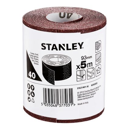 Rouleau de papier abrasif Stanley 93mmx5m K40