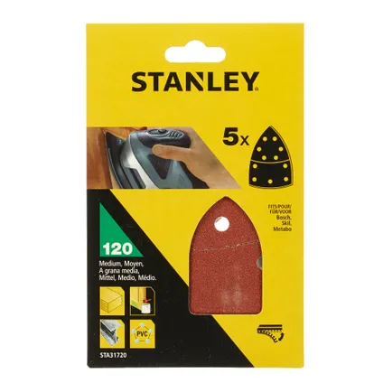 Bandes abrasives Stanley ponceuse de détail STA31720-XJ K120 5 pcs 2