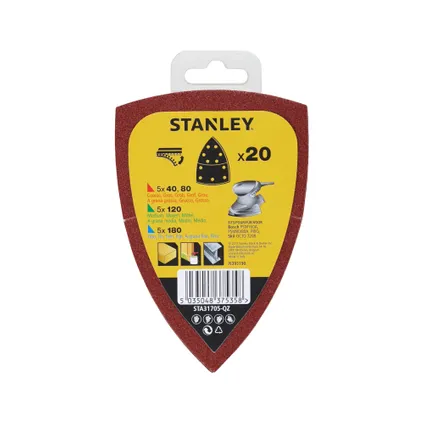 Feuilles abrasives Stanley ponceuse de détail STA31705-QZ assortiment 20 pcs
