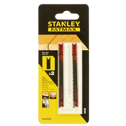 Stanley Fatmax decoupeerzaagblad STA25502-XJ hout/PVC U-schacht 2 stuks