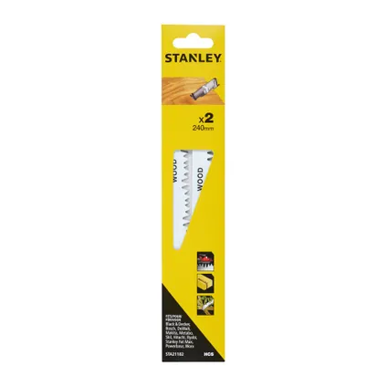 Stanley reciprozaagblad STA21182-XJ hout grof 2 stuks