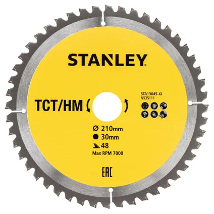 Lame de scie circulaire Stanley STA13045-XJ TCT/HM Ø210mm
