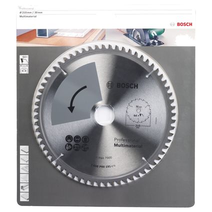 Bosch cirkelzaagblad multi-materiaal Professional t64 210x2x40mm