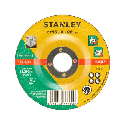 Stanley doorslijpschijf 115 x 22 mm