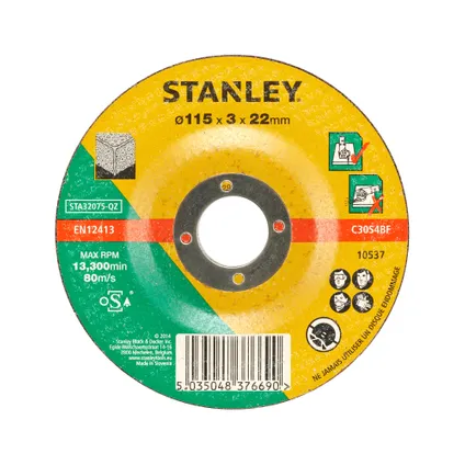 Disque à tronçonner béton & pierre Stanley STA32075-QZ Ø115mm
