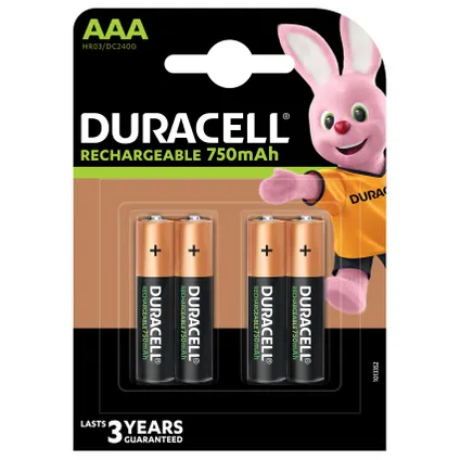 Van toepassing Stadscentrum Overtollig Duracell oplaadbaar batterij NI-MH staych AAA 750MAH 4 stuks