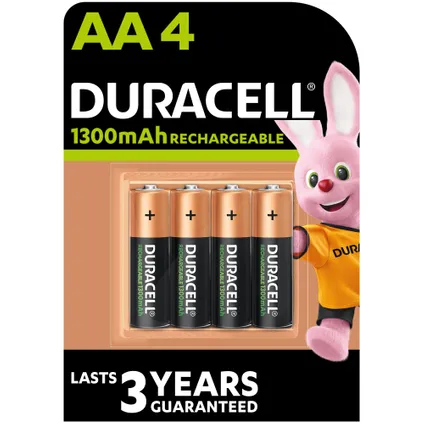 Pile rechargeable Duracell NI-MH staych AA 1300MAH 4 pièces