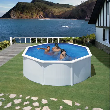 Gre zwembad Fidji rond staal wit Ø370x122cm 2