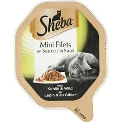 Sheba selection mini filets alu in saus konijn&wld 85gr