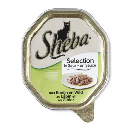 Sheba selection mini filets alu in saus konijn&wld 85gr 2