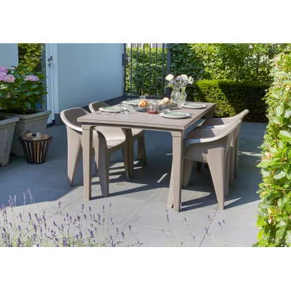 Table de jardin Allibert Futura résine synthétique cappuccino 165x94cm 3