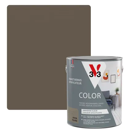 Primer/vitrificateur pour parquet V33 Color poivre satiné 2,5L