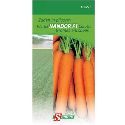 Somers zaad pakket zaden in pilworm wortel 'Nandor F1'