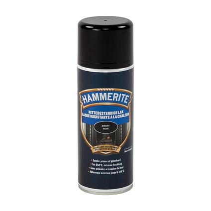 Laque spray Hammerite Résistante à la Chaleur noir mat 400ml