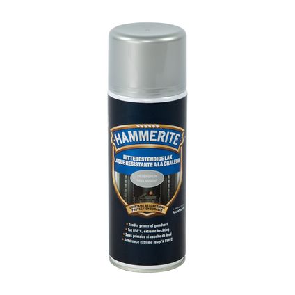 Laque spray Hammerite Résistante à la Chaleur gris argent mat 400ml