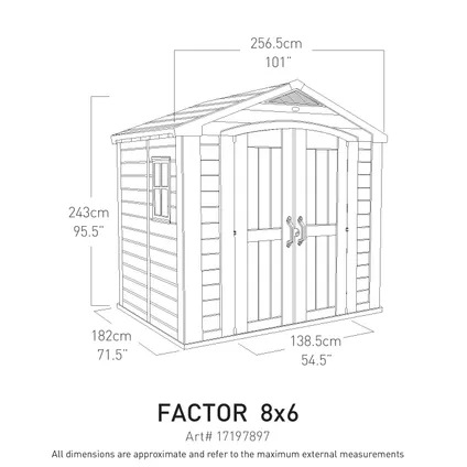 Keter tuinhuis Factor 8X6 kunststof beige 4,67m² 3