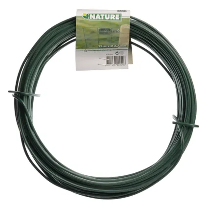 Cable fil de fer acier galvanisé plastifié vert - Ø2,7 mm x 25 m 2