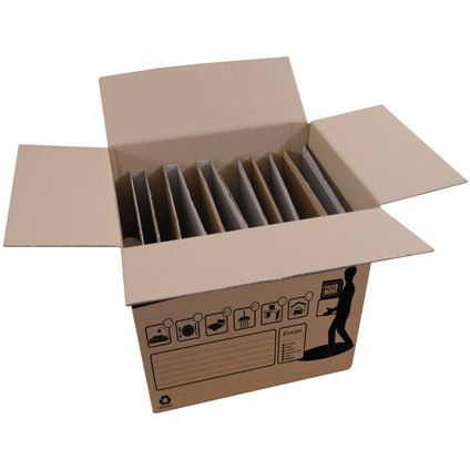 Pack & Move doos met verdelen voor borden 50L