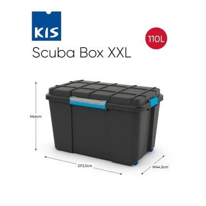 Boîte de rangement KIS pour plongée XL 110L noir/bleu 4